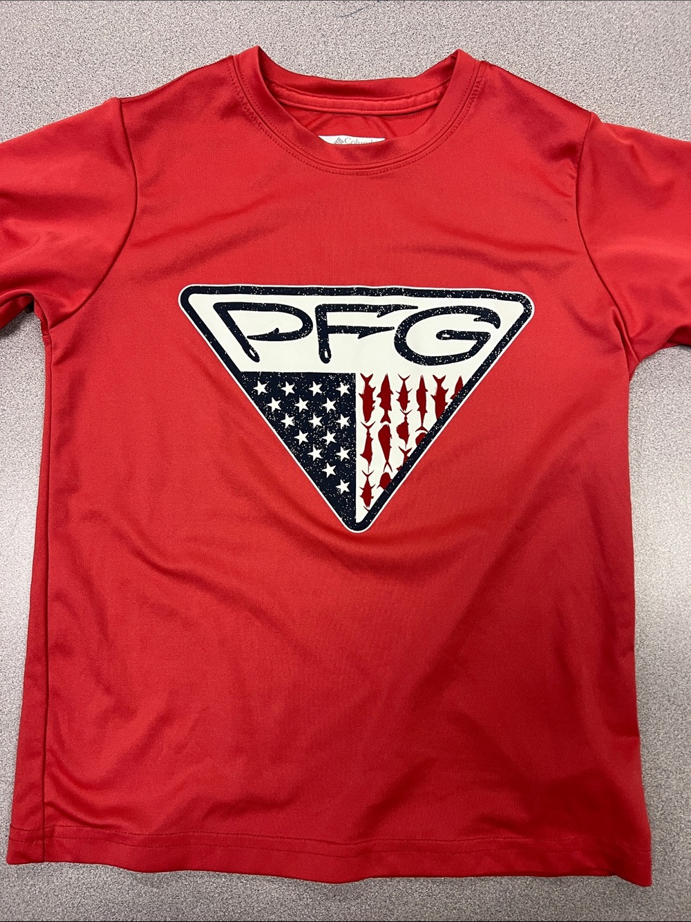 Columbia Red PFG Short-Sleeve Performance Tee